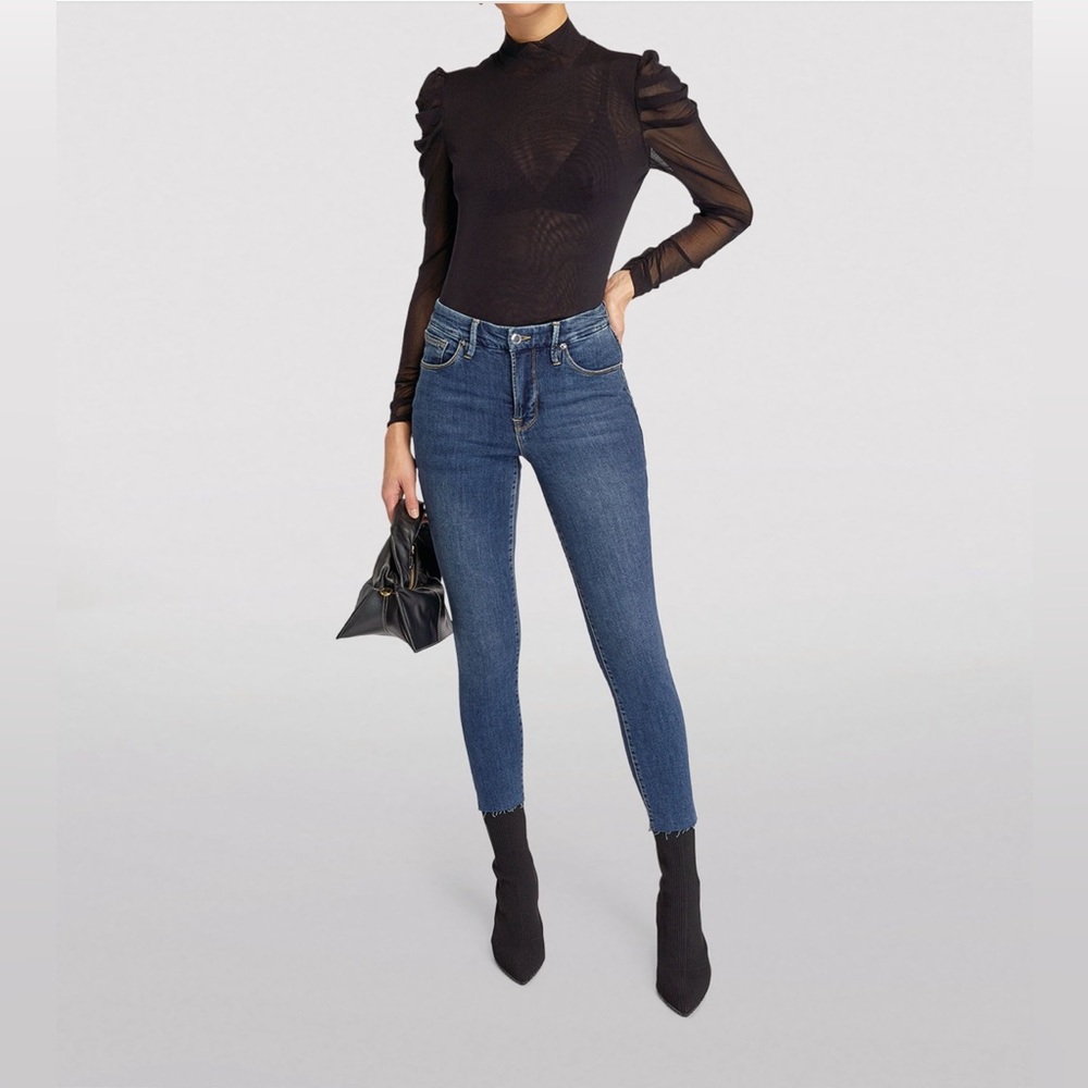 Good American Good Legs Crop Raw Hem Jeans